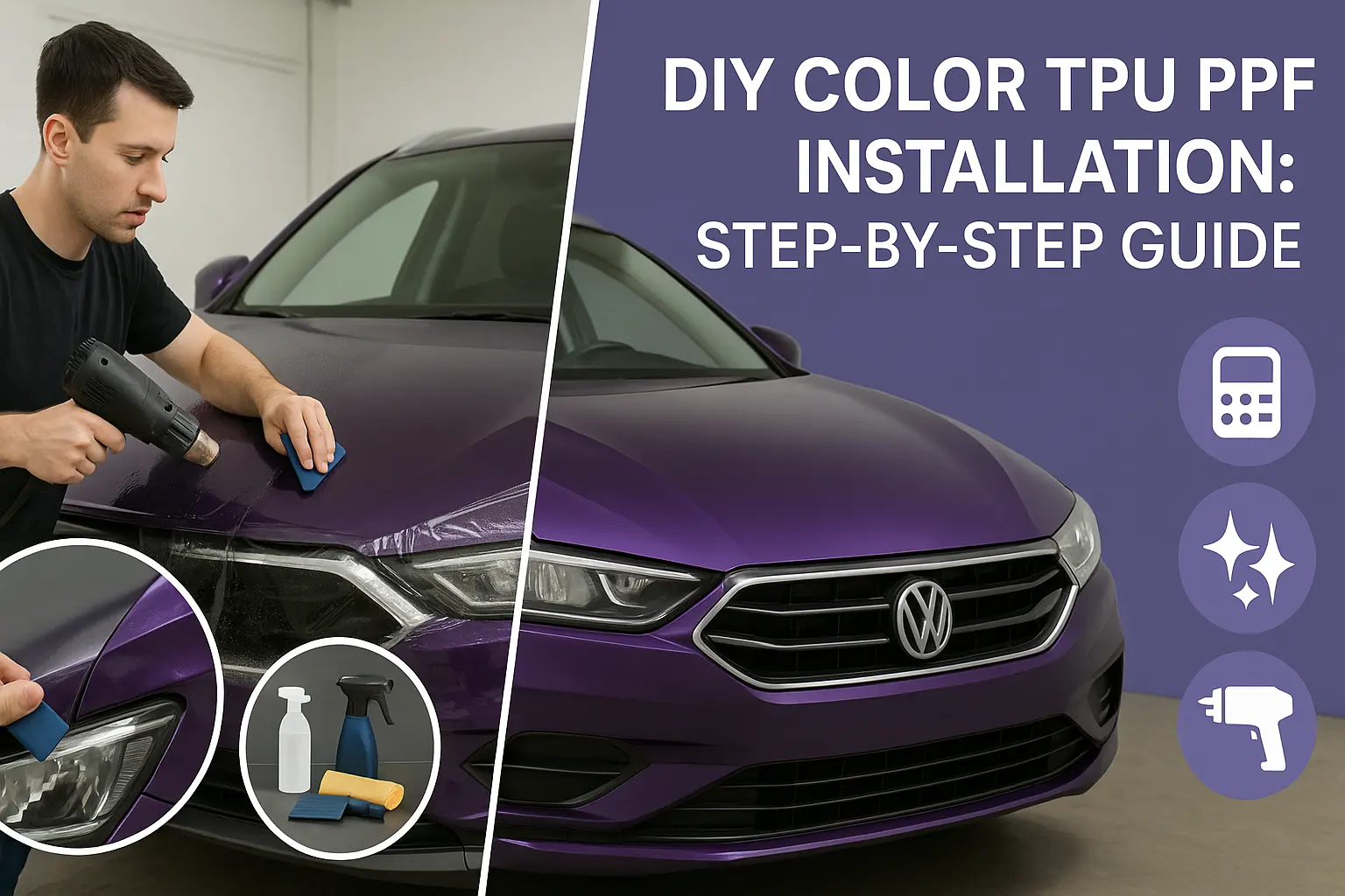 Самостоятельно установка цветного TPU PPF