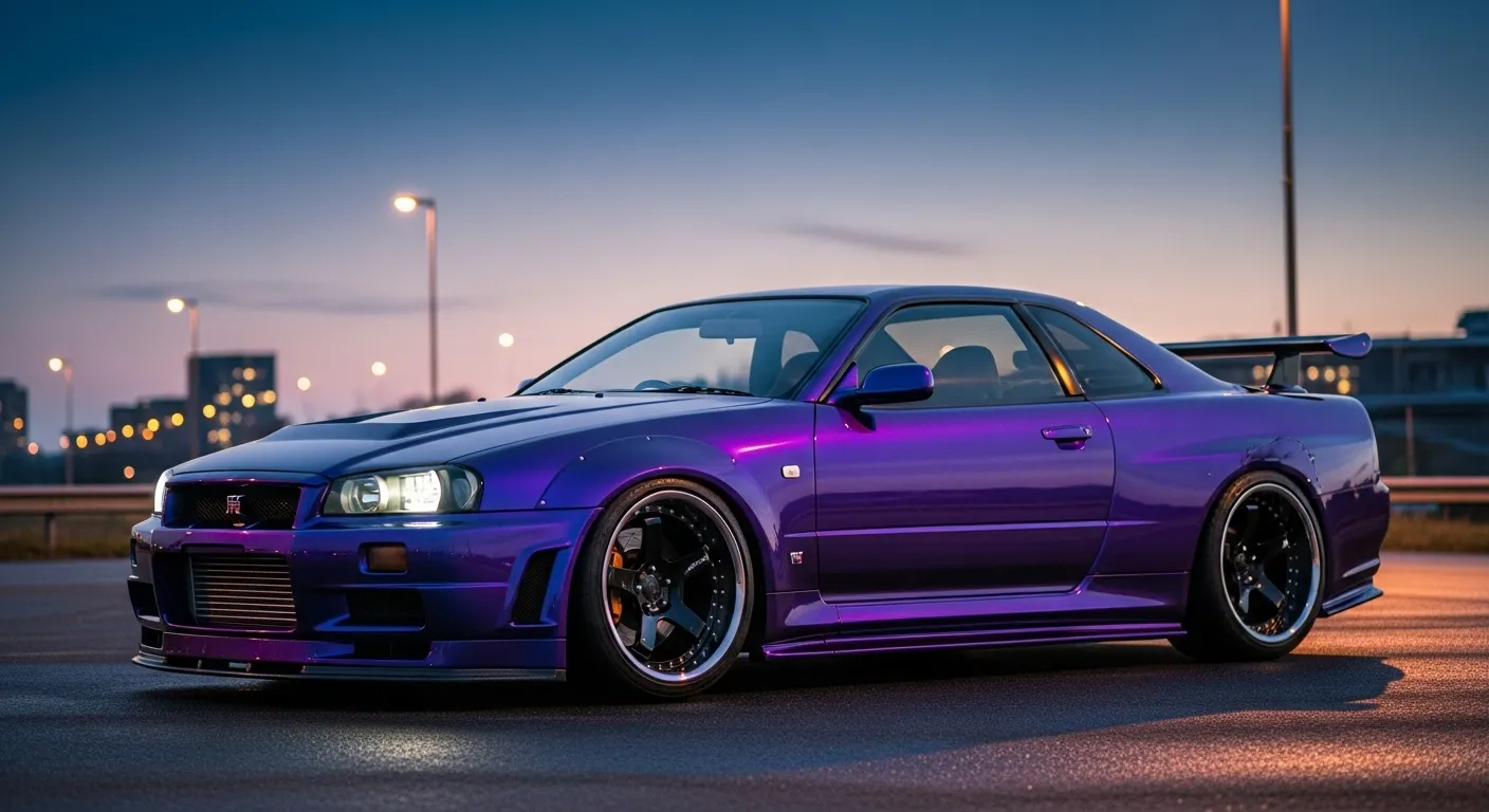 Полуночная фиолетовая краска для GTR R34