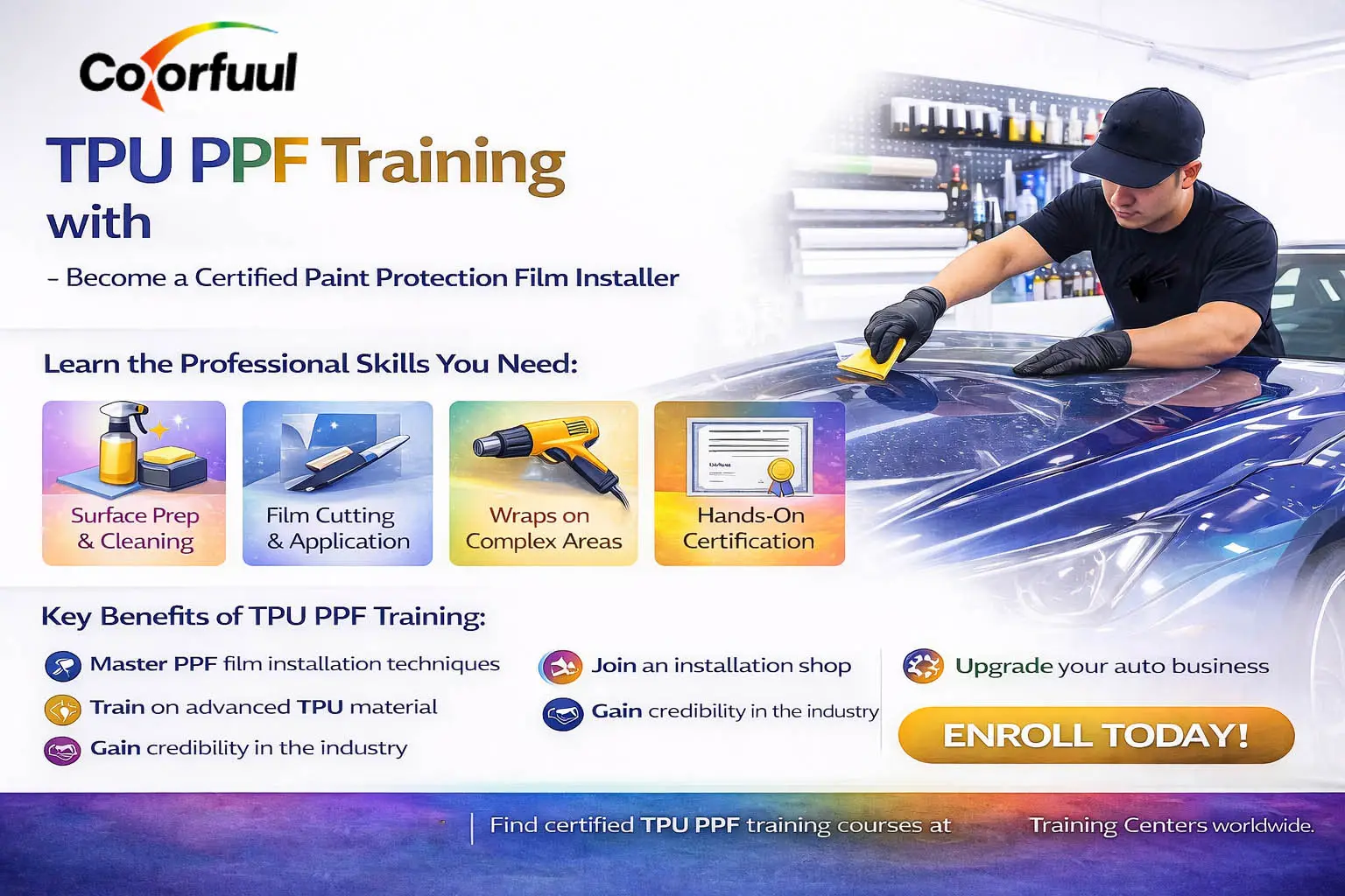 Обучение TPU PPF с UPPF — Получите сертификат по установке защитной пленки