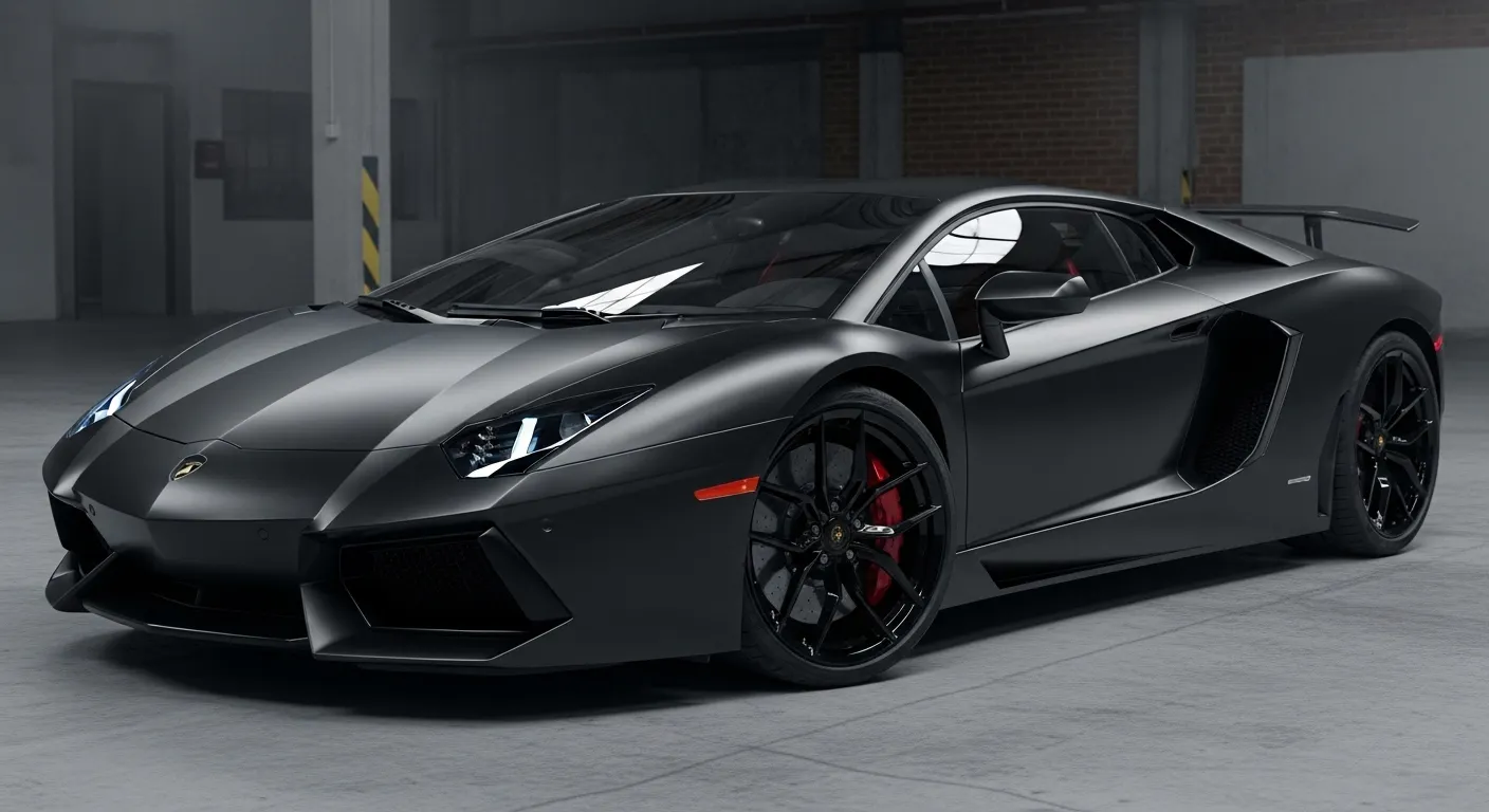 Матовая чёрная виниловая обмовка для спортивных автомобилей